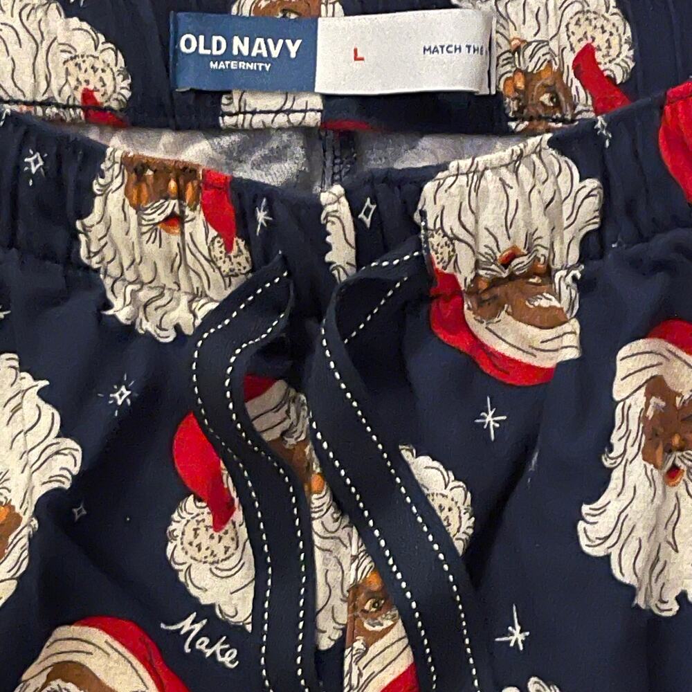 Women's Maternity Santa Face Pajama Flannel Pants Size XL